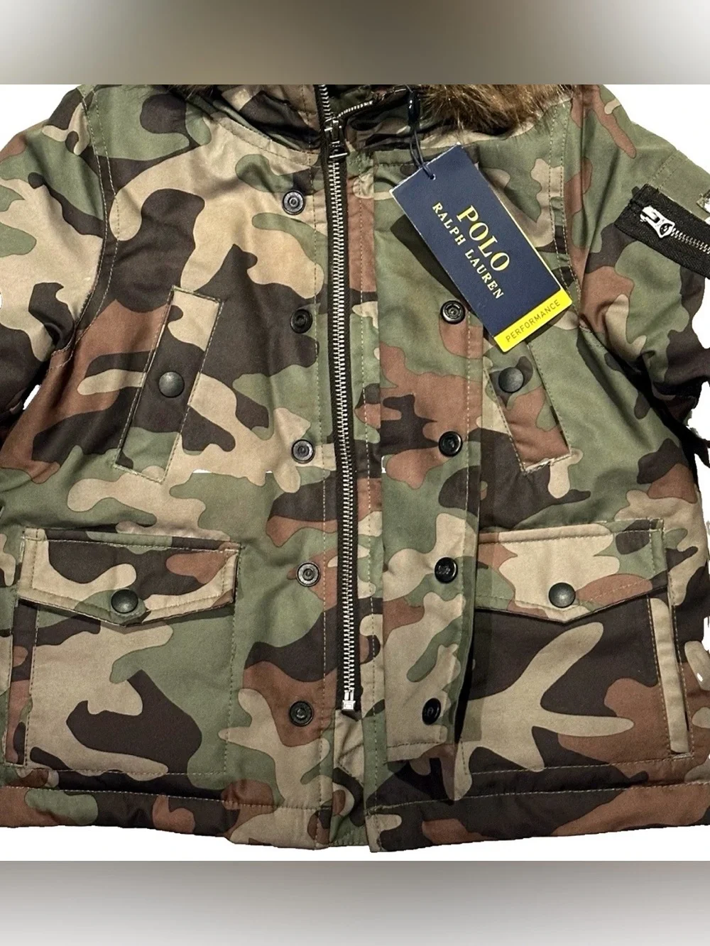 NEW POLO RALPH LAUREN CAMO PUFFER COAT 2T KIDS BOYS TODDLER BUBBLE COAT WARM